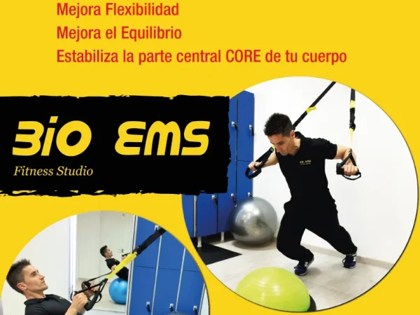 Cartel de sesiones de TRX con entrenador personal en Bio Ems