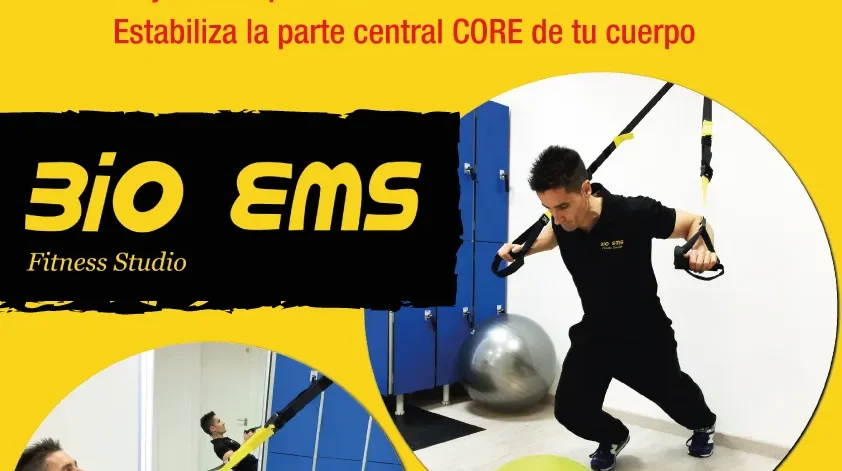 Cartel de sesiones de TRX con entrenador personal en Bio Ems