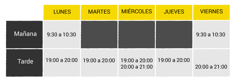horario clases pilates en Alicante
